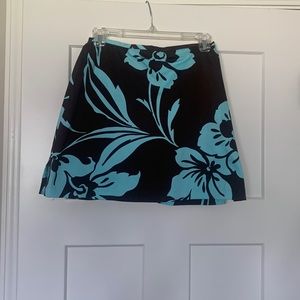 Tropical print stretch skort